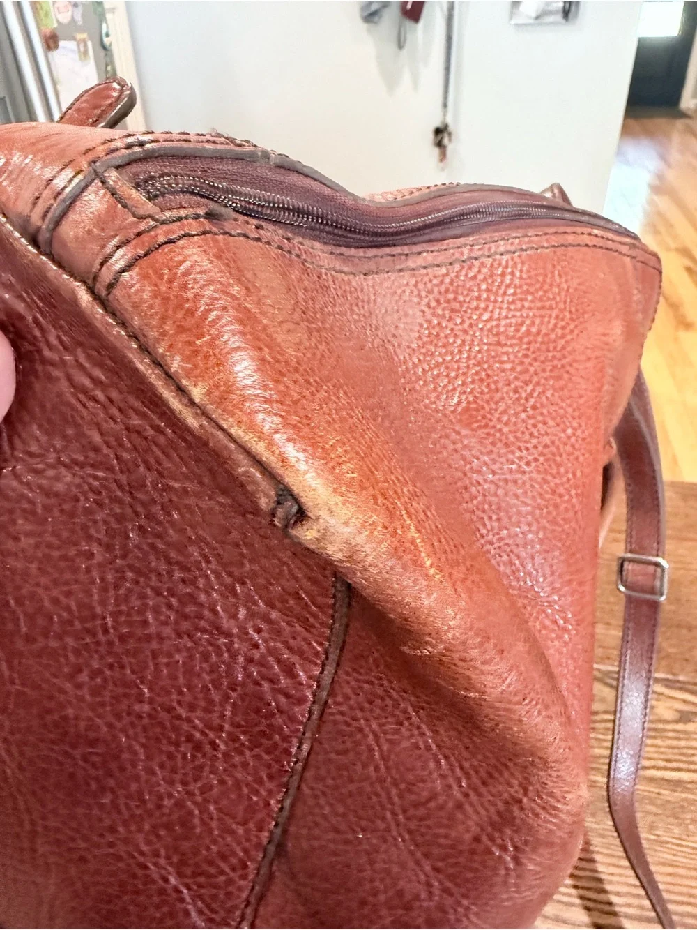 Wilsons Leather Brown Leather Laptop Bag with Shoulder Strap